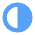 Blue semi-circle icon